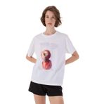 Moschino Jeans Bisiklet Yaka T-Shirt, S, 5003282891, Beyaz, Kadın
