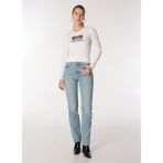 Moschino Jeans Yüksek Bel Düz Paça Standart Açık Mavi Kadın Denim Pantolon A0322-1303 - 27