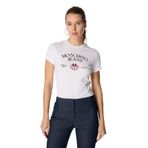 Moschino Jeans Yuvarlak Yaka Baskılı T-Shirt, M, 5003231482, Beyaz, Kadın