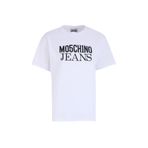 Moschino Jeans Yuvarlak Yaka Baskılı T-Shirt, M, 5003231495, Beyaz, Kadın