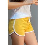 Moserini Kadın Sarı Spor Mini Lastikli Sweatshirt Şort