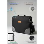 Moserini Omuz Askılı iPad Pro 6.Nesil 12.9”/ 7.Nesil 13”/ Air M2 ile Uyumlu Tablet Çantası Siyah-Gri