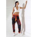 Mosranic Kadın Karışık Desen Jogger Lastik Paça Sokak Stili Oversize Eşofman Altı Ms 1316 - 2XL