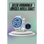 Mossem Akıllı Saat Çelik Kordonlu Amoled Ekran Android ve Ios Uyumlu Çağrı Cevaplayabilen - 01P-Pembe - 35 - 48 mm