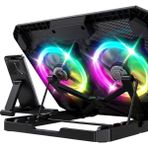Mossem Çift Fanlı Laptop Soğutucu Rgb Işıklı Sessiz Notebook Standı
