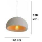 Mosso Avize Luno Beton Görünümlü Avize | 40X100CM | E 27 Duy - Beyaz