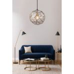 Mosso Orlix 30 cm Geometrik Desenli Krom Sarkıt Avize – Ayarlanabilir Kablo – E27 - Füme