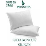 Mossyna 2'li Boncuk Silikon Dolgulu Yastık 50 x 70 cm Nonwoven Yıkanabilir - Beyaz