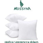 Mossyna 4'lü Ultra Dolgun Kırlent Iç Yastık Boncuk Silikon Farklı Ebat Seçeneği ve Yıkanabilir - 45 x 45 cm - Beyaz