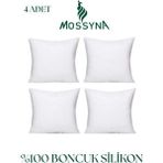 Mossyna 4'lü Ultra Dolgun Kırlent Iç Yastık Boncuk Silikon Farklı Ebat Seçeneği ve Yıkanabilir - Beyaz - 49 x 49 cm