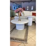 Most Bohem Orta Sehpa Beyaz 2'li Set %100 Ahşap 85 cm. Çap (Evinize Teslim)