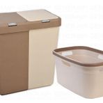 Motek 80 Litre Kirli Çamaşır Sepeti Çamaşır Selesi 2'li Set Kahve