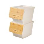 Motek Bambu Tekerlekli Organizer Çok Amaçlı Saklama Kutusu 2X12 L Çok Renkli