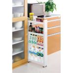 Motek Çok Amaçlı Tekerlekli Organizer Mutfak Banyo Rafı Beyaz Sr-04