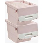 Motek Pembe Tekerlekli Organizer Çok Amaçlı Saklama Kutusu 2x12 Lt
