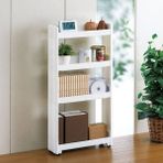 Motek Slim Tekerlekli Organizer 4lü Raf Beyaz