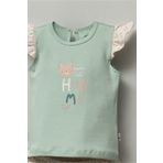 Mother Love Pembe Kalp ve Mavi Yıldızlı Şortlu Bebek Pijama Takımı