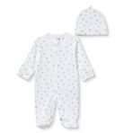 Mothercare Erkek Bebek Tulum-Şapka Çıtçıtlı Bisiklet Yaka Long Sleeve Patikli - Ekru Baskılı
