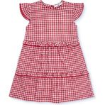 Mothercare Kız Bebek Elbise Bisiklet Yaka Kısa Kol Reçme - Kırmızı - 3 - 6 Ay