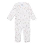 Mothercare Kız Bebek Tulum Hayvan Baskılı Çıtçıtlı Bisiklet Yaka Uzun Kol Patikli - Ekru