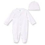 Mothercare Kız Bebek Tulum-Şapka Çıtçıtlı Bisiklet Yaka Long Sleeve Patikli - Ekru Baskılı