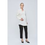 Motherway Kumaş Cigaret Hamile Pantolon Esnek Bel Bandı ile Rahat ve Şık Tasarım - 40 - Siyah