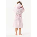 Motif Mağaza %100 Müslin Kapüşonlu Cepli Beli Lastikli Çocuk Bornozu Pembe 3-4 Yaş