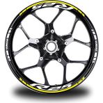 Motiker Yamaha Beyaz R25 Sarı Çizgili Takım Jant Sticker - Standart
