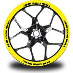 Motiker Yamaha Yazılı Kısa Dış Şerit 16'lı Tek Renk Jant Sticker Modeli - Siyah - Standart