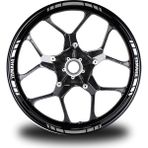 Motiker Yamaha Yazılı Kısa Yazısız Kısa Dış Şerit 16'lı Çift Renk Jant Sticker Modeli - Gri - Standart