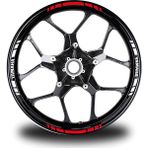 Motiker Yamaha Yazılı Kısa Yazısız Kısa Dış Şerit 16'lı Çift Renk Jant Sticker Modeli - Kırmızı - Standart