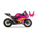 Motiker Yamaha Yzf-r25 2019-2024 Mcqueen Pembe Sticker Parçalı Motosiklet Kaplama Etiket Modeli