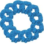 Motique Accessories 12'li Paket Düz Saç Tokası Scrunchies - Mavi