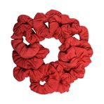 Motique Accessories 12'li Paket Sert Saç Tokası Scrunchies (Kırmızı)