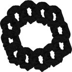 Motique Accessories 12'li Paket Sert Saç Tokası Scrunchies (Siyah)
