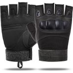 Motiva 511 Model Taktik Combat Motosiklet Bisiklet Outdoor Sport Korumalı Yarım Parmaksız Eldiven - XL - Siyah