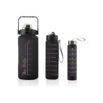 Motivasyonel Su Matarası 3Lü Su Şişesi 2 Litre Su Matarası + 750 Ml+ 300 Ml Yavrulu Sporcu Matarası