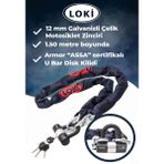 Moto Boss 12 mm Kalınlık 1.50 Metre Motorsiklet Scooter Zincir Kilit Armor Disk Kilidi U Bar