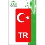 Moto Eczane Damla Sticker Tekli 4X9CM Türk Bayrağı 4
