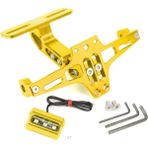 Moto Gz Motosiklet Katlanır Plakalık Cnc Metal -Ledli- Sinyal Bağlantılı -Gold