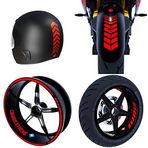 Moto Rider 4'lü Sticker Seti İç Dış Jant Şeridi Kask Çamurluk Çınar Extreme Bayrak Kırmızı
