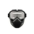 Motoanl Cross Motosiklet Bisiklet Gözlüğü Açık Kask Maskesi Süngerli Bant Lastikli Jet Maske Şeffaf Camlı