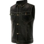 Motoanl Motosiklet Kot Yelek Dayanıklı Jeans Kot Kumaş 3D Sırt Koruma Chopper Motor Yelek