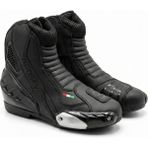 Motoanl Motosiklet Racing Bot Deri Kısa Italyan Model Sert Koruma Touring Motor Botu Black - Siyah - 41