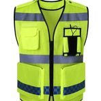 Motoanl Motosiklet Reflektörlü Yelek Polyester Kumaş Çok Fonksiyonlu Cepler Motor Yelek Neon