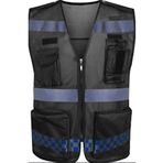 Motoanl Motosiklet Reflektörlü Yelek Polyester Kumaş Çok Fonksiyonlu Cepler Motor Yelek Siyah