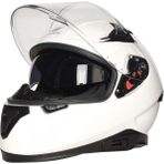 Motoanl Motosiklet Sertfikalı Güneş Vizörlü Kask Full Face Beyaz Motor Kaskı
