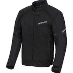 Motoanl Motosiklet Yazlık File Mont Full Korumalı Kanvas Kumaş Görünmez Reflektör Logo Motor Montu Siyah - 2XL