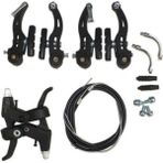 Motobisikletim Bisiklet Mtb Fren Takımı V Brake Fren Kolları Halatlar Dahil Full Set - Siyah