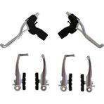 Motobisikletim V-Brake Fren Takımı Bisiklet [alüminyum] Fren Kollar + Halatlar - Siyah